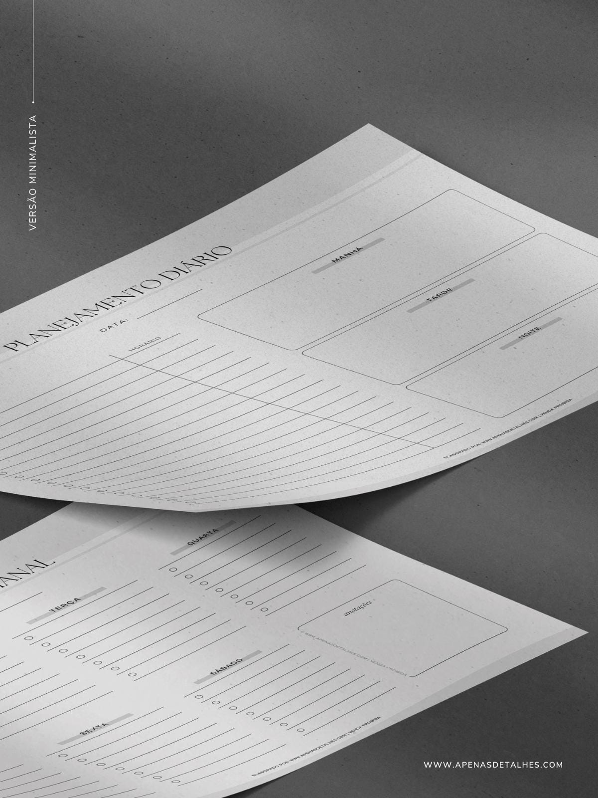 Planner diário e planner semanal 2023 versão minimalista